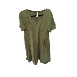 Zanana Premium Women’s Dark Green Short Sleeved V Neck Size Large Dress